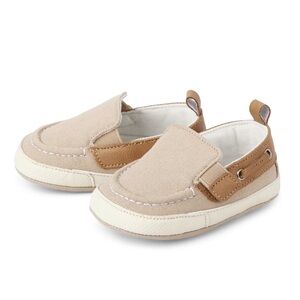 Baby boy chambray soft boat shoes — 3-6 months